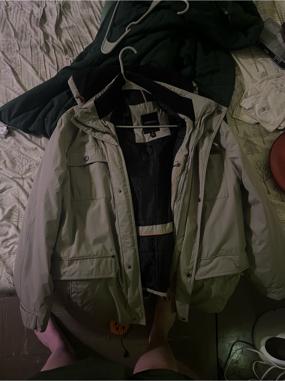London Fog Black Jacket with Beige Lining